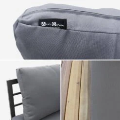 Salon De Jardin Bois 5 Places Couleur : Gris / Gris -Maison Meubles AC0012GY 04