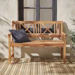 Banc En Bois 3 Places -Maison Meubles ACBENCHNAT 07