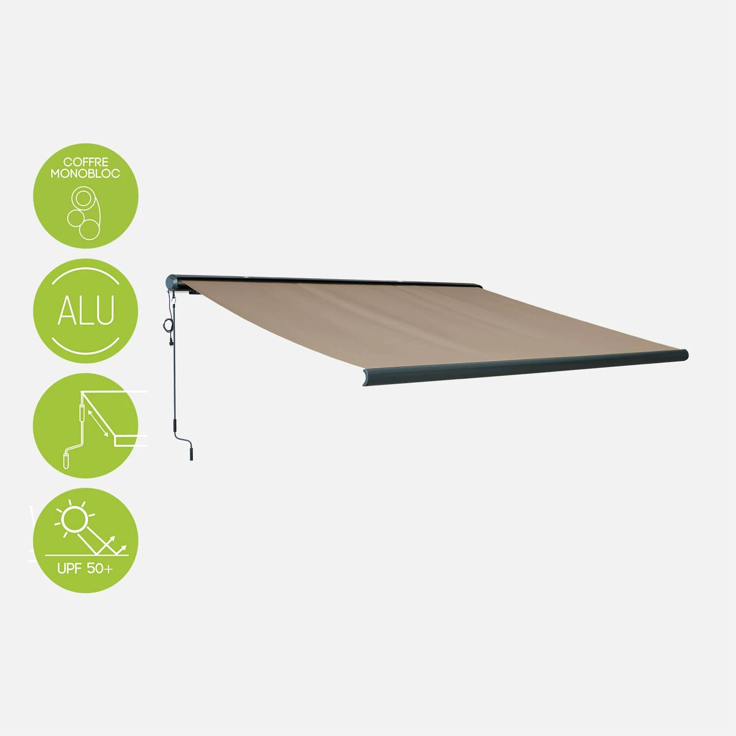 Store Banne électrique 4x3m Couleur : Taupe 1 Store Banne électrique 4x3m Couleur : Taupe