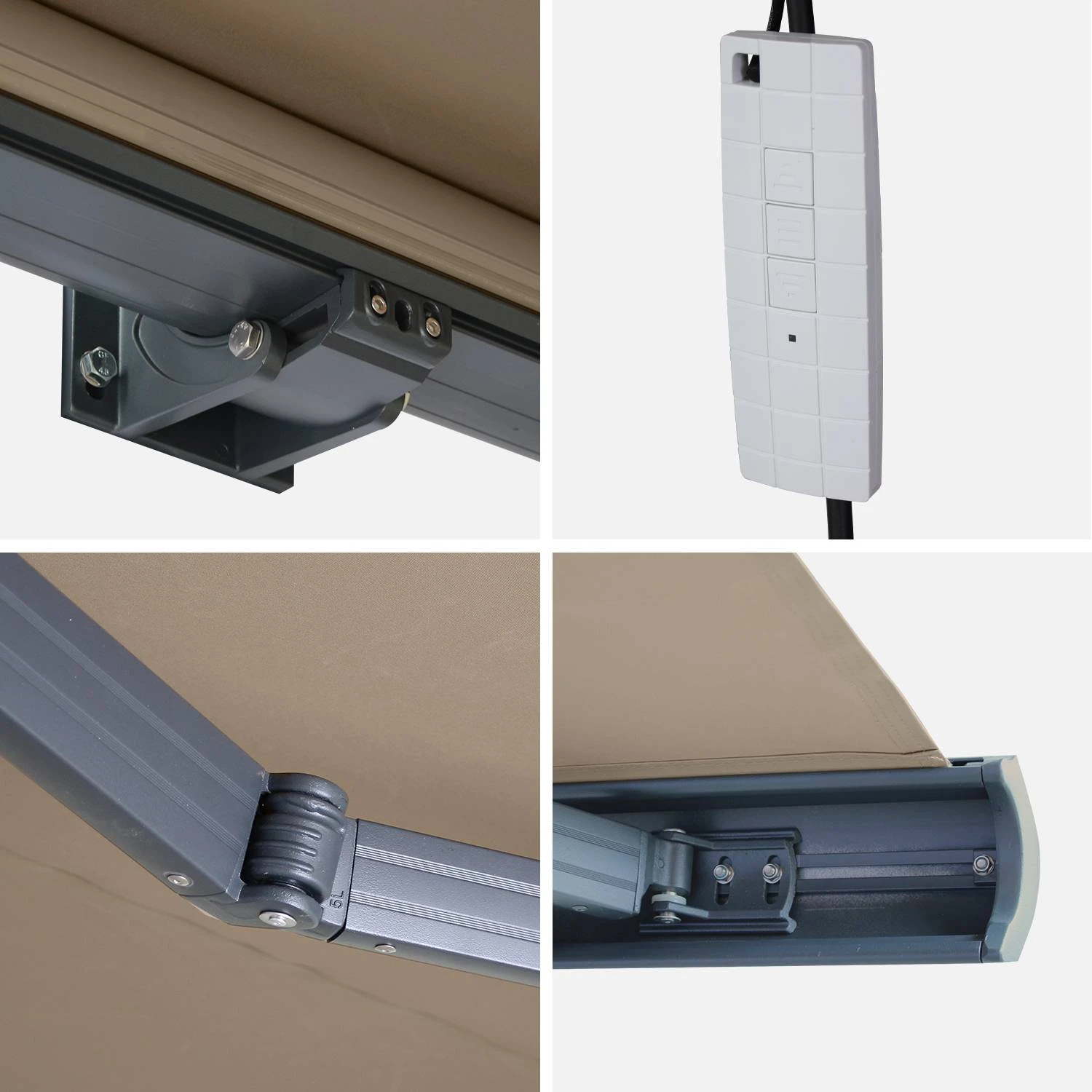 Store Banne électrique 4x3m Couleur : Taupe 4 Store Banne électrique 4x3m Couleur : Taupe – Image 4