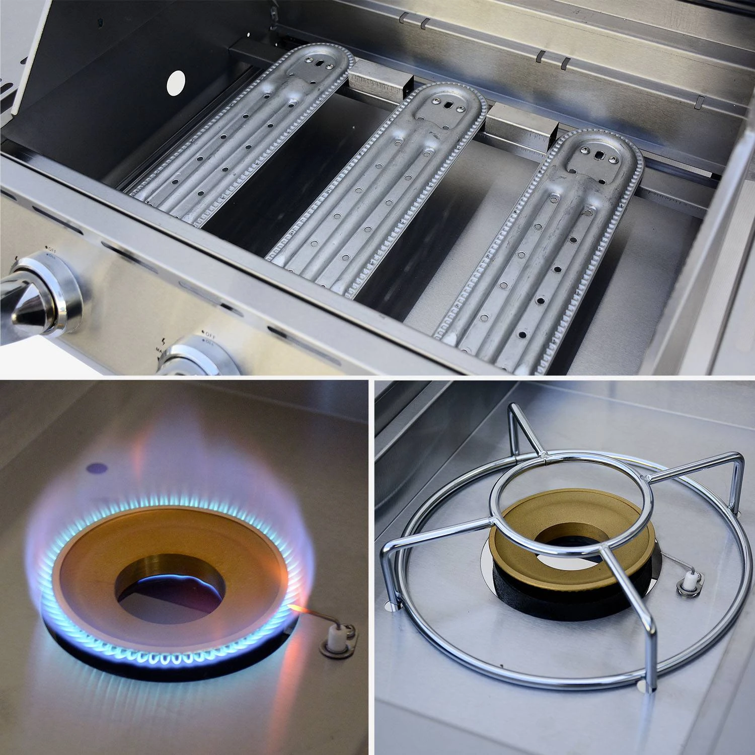 Barbecue Gaz 4 Brûleurs Dont 1 Feu Latéral Avec Housse Couleur : Noir 5 Barbecue Gaz 4 Brûleurs Dont 1 Feu Latéral Avec Housse Couleur : Noir – Image 5