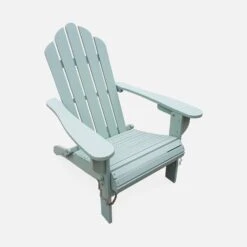 Fauteuil De Jardin Pliable Bois Couleur : Vert De Gris -Maison Meubles ECADIROGGY 01