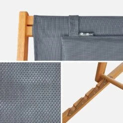 Chilienne Bois Eucalyptus Pliable, Multi Positions (lot De 2) Couleur : Anthracite -Maison Meubles ECTXDECKATX2 03