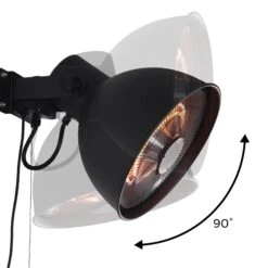 Parasol Chauffant Mural électrique 2000W -Maison Meubles EHW2000WACBK 03