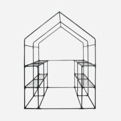Serre De Jardin Tunnel 2m² Avec 8 étagères -Maison Meubles GHOHSHELF 04