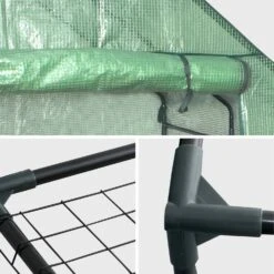 Serre De Jardin Tunnel 2m² Avec 8 étagères -Maison Meubles GHOHSHELF 05