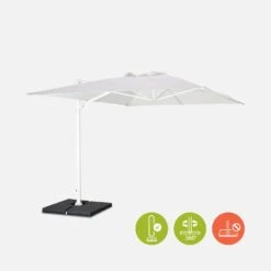 Parasol Déporté Rectangulaire 3x4 M 10 Parasol Déporté Rectangulaire 3x4 M -Maison Meubles HU3X4WH 01bis