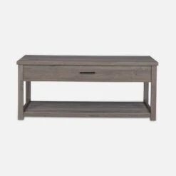 Table Basse Effet Bois, 1 Tiroir -Maison Meubles ICTBL110GY 02