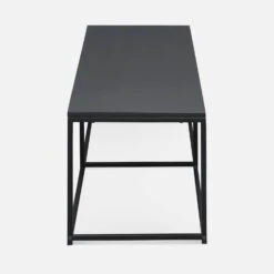 Meuble TV Industriel Métal Avec Barre De Renfort 140 Cm -Maison Meubles INDUTV140BK 03