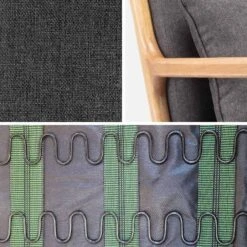 Rocking Chair Scandinave Bois Et Tissu Couleur : Gris Foncé -Maison Meubles IRACSCADKGY 042Cjpg