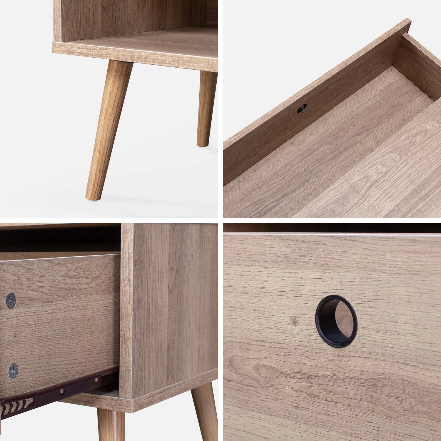 Meuble TV Scandinave Effet Bois 2 Espaces De Rangement 120 Cm 6 Meuble TV Scandinave Effet Bois 2 Espaces De Rangement 120 Cm – Image 6