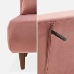 Canapé Convertible 2 Places Tissu, Pieds Bois Couleur : Vieux Rose -Maison Meubles ISOFGVVOPK 07
