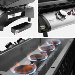 Plancha Gaz 4 Brûleurs Inox 10kW Avec Chariot -Maison Meubles PH1004TROLLEY 04