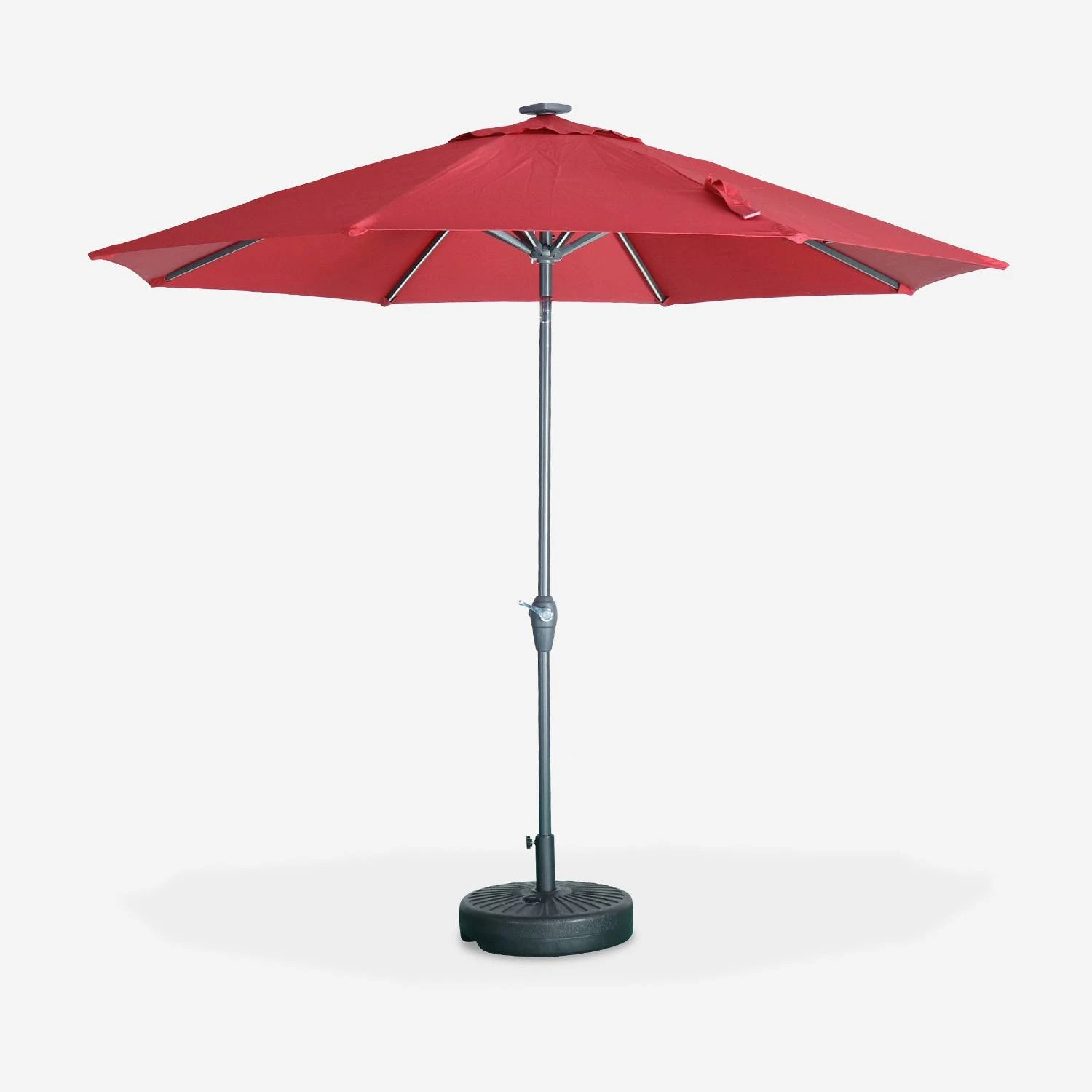 Parasol LED Rond 2.7m Couleur : Rouge 1 Parasol LED Rond 2.7m Couleur : Rouge