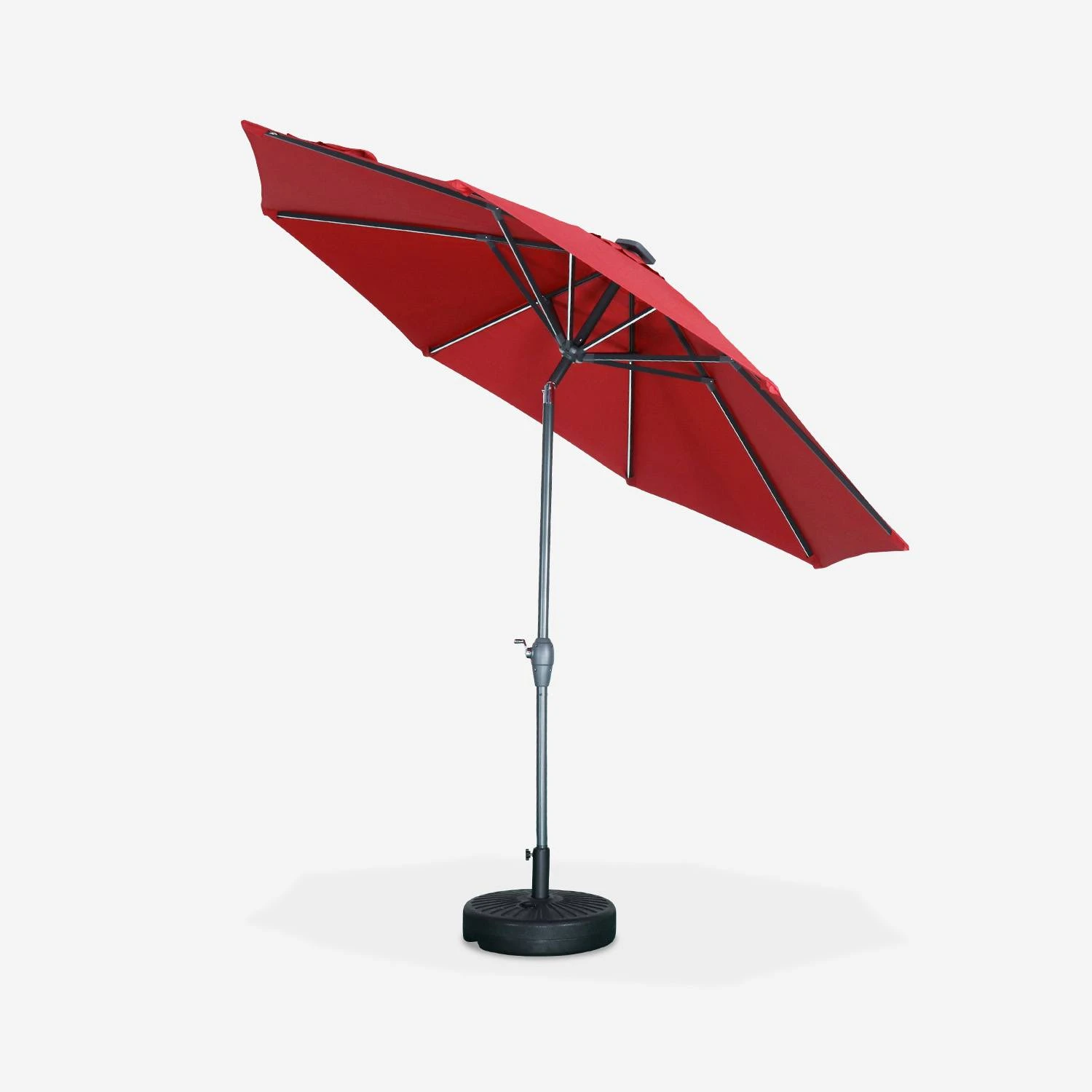 Parasol LED Rond 2.7m Couleur : Rouge 2 Parasol LED Rond 2.7m Couleur : Rouge – Image 2