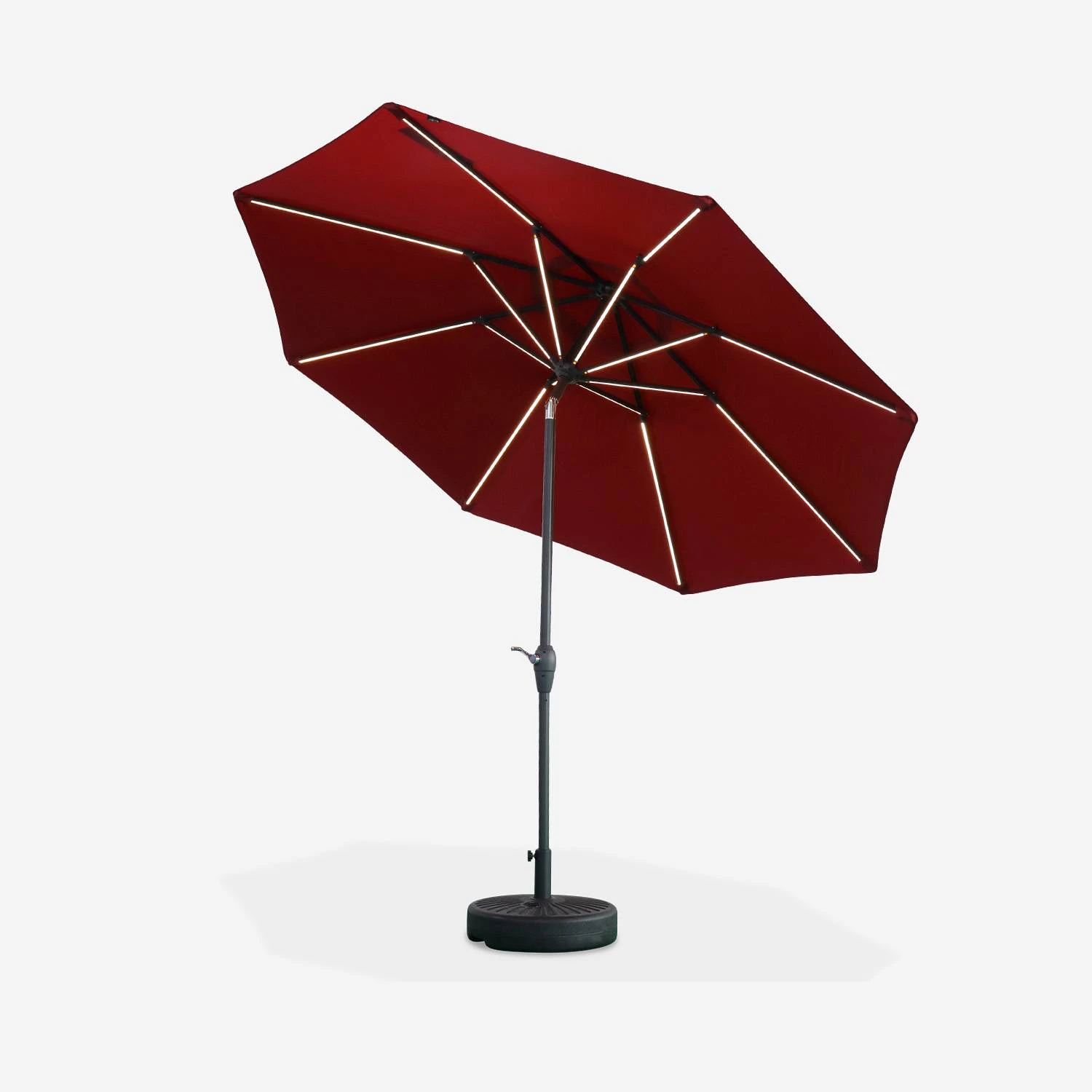 Parasol LED Rond 2.7m Couleur : Rouge 4 Parasol LED Rond 2.7m Couleur : Rouge – Image 4