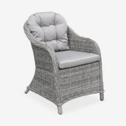 Table De Jardin Résine Arrondis , 6 Fauteuils 9 Table De Jardin Résine Arrondis , 6 Fauteuils -Maison Meubles RWH200R6GY 03