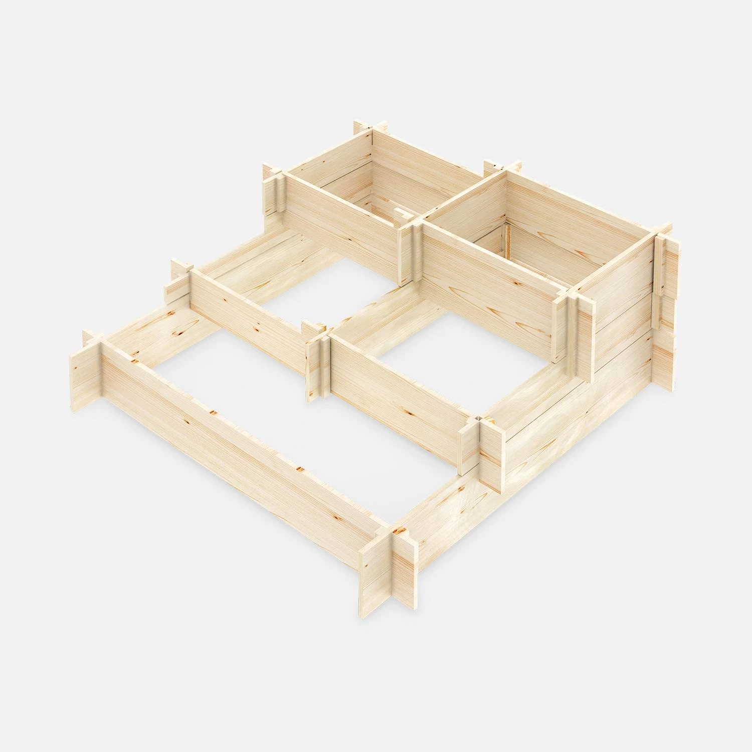 Carré Potager En Bois, 5 étages Et 5 Compartiments 1 Carré Potager En Bois, 5 étages Et 5 Compartiments
