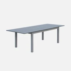 Table De Jardin Extensible Aluminium 8 Places Couleur : Gris