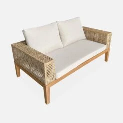 Salon De Jardin Cannage Et Bois 4 Places, Beige Couleur : Teck 13 Salon De Jardin Cannage Et Bois 4 Places, Beige Couleur : Teck -Maison Meubles accan3101bg 229a93e7833a43fcd83b97eee311a57e