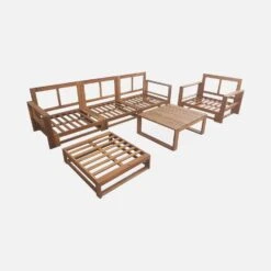 Salon De Jardin Bois 5 Places Couleur : Bois / Gris -Maison Meubles ach3005gy 651f7889a58f8f46a5883ea79c665a98
