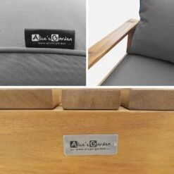 Salon De Jardin Bois 5 Places Couleur : Bois / Gris -Maison Meubles ach3005gy d2809df2f2934f564c024b6be5397353