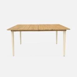 Table De Jardin Bois Et Métal 6 Places Couleur : Ivoire -Maison Meubles ackd150rivo a0c618989561317f2eb86a68b27f4bf6
