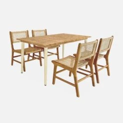 Table De Jardin Bois Et Métal 6 Places Couleur : Ivoire -Maison Meubles ackd150rivo b45b544a16bd3b7152a6bb77c37999c4
