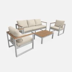 Salon De Jardin Bois Et Aluminium 5 Places Couleur : Beige 10 Salon De Jardin Bois Et Aluminium 5 Places Couleur : Beige -Maison Meubles afec3101whbg 5a7b749891ecf3212a3bb8d4e21ab23c