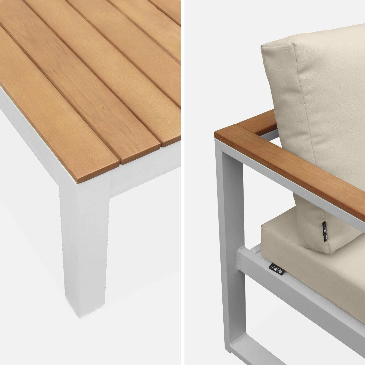 Salon De Jardin Bois Et Aluminium 5 Places Couleur : Beige 8 Salon De Jardin Bois Et Aluminium 5 Places Couleur : Beige – Image 8