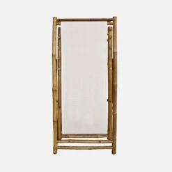 Lot De 2 Chiliennes Bambou , Toile Naturelle Pliable, Multi Positions -Maison Meubles bambchilx2nat 12d54aaf1c5a9c87a01abc82b5cace10