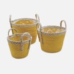Lot De 3 Paniers Cache Pots Couleur : Jaune -Maison Meubles bfpx3yel 60401bbf2184f74c79e0bcb4bd05451c