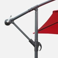 Parasol Déporté Rond 350cm Couleur : Rouge -Maison Meubles bu350red 551dc33300c1abb5e174b02684bd3324