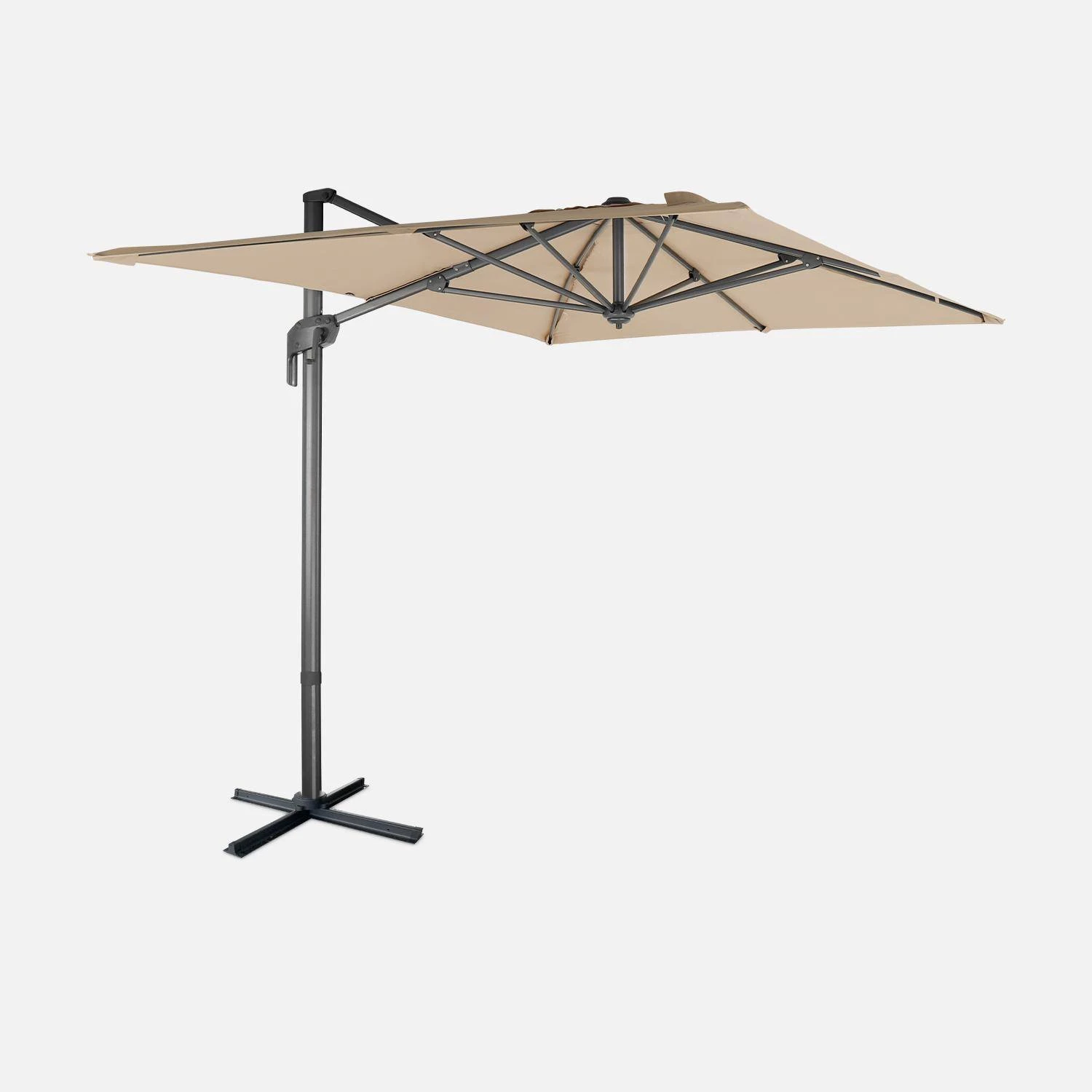 Parasol Déporté Rectangulaire 2x3m Couleur : Beige 2 Parasol Déporté Rectangulaire 2x3m Couleur : Beige – Image 2