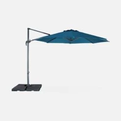 Parasol Déporté Rond Ø 350cm Couleur : Bleu Canard -Maison Meubles cdukd350bd f950e8cb68f4a93cf39aa71fc6ce5422