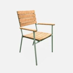 Chaise De Jardin Bois Et Aluminium, Empilables (lot De 2) -Maison Meubles ecarmseggyx2 82d6f20d19418270608d786e16c437e2