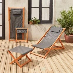 Bain De Soleil Et Repose-pieds Bois Eucalyptus Multi Positions (lot De 2) 10 Bain De Soleil Et Repose-pieds Bois Eucalyptus Multi Positions (lot De 2) -Maison Meubles ectxdeckfratx2 c7b86c49f723059fb64b4f7cce687dc8