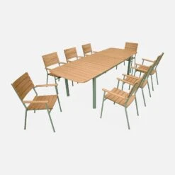 Table De Jardin Extensible Bois Et Métal 6 à 8 Places -Maison Meubles ecxtp190seggy 5fd43cc52a8e777e67e4f737d88cfa1c