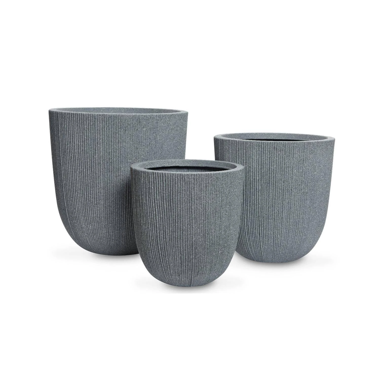 Cache-pots Plastique (lot De 3) Couleur : Gris Foncé 3 Cache-pots Plastique (lot De 3) Couleur : Gris Foncé – Image 3