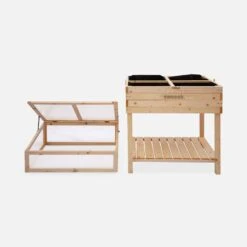 Carré Potager Sur Pieds En Bois Et Serre 80x60x109cm -Maison Meubles ghmini109 517f12fc56846561b0ed1aaa22312737