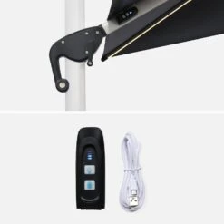 Parasol LED Déporté Carré 3x3m Couleur : Anthracite 13 Parasol LED Déporté Carré 3x3m Couleur : Anthracite -Maison Meubles hdu3x3leddkgy 89b99a62e2648b82cbf7fa240ca5aa81