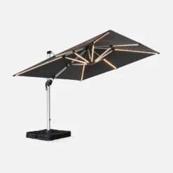 Parasol LED Déporté Carré 3x3m Couleur : Anthracite 10 Parasol LED Déporté Carré 3x3m Couleur : Anthracite -Maison Meubles hdu3x3leddkgy 9ee6bb56acff9ddf157b2be5f6321d23