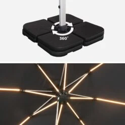 Parasol LED Déporté Carré 3x3m Couleur : Anthracite 14 Parasol LED Déporté Carré 3x3m Couleur : Anthracite -Maison Meubles hdu3x3leddkgy a178fa293c0f05b770d2b2b3624a38f0