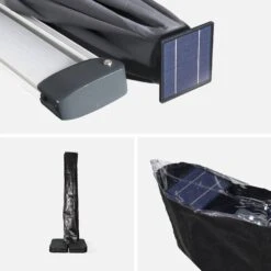 Parasol LED Déporté Carré 3x3m Couleur : Anthracite 15 Parasol LED Déporté Carré 3x3m Couleur : Anthracite -Maison Meubles hdu3x3leddkgy cfa9f00a7ca452890ecd2ff0ef19f89a