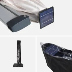 Parasol LED Déporté Carré 4x4m Couleur : Beige -Maison Meubles hdu4x4ledbg b94f509c8c2812d10c09ee2536fd4099