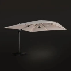 Parasol LED Déporté Carré 4x4m Couleur : Beige -Maison Meubles hdu4x4ledbg e23c5fc2ad876c96b970e2a55746feb3