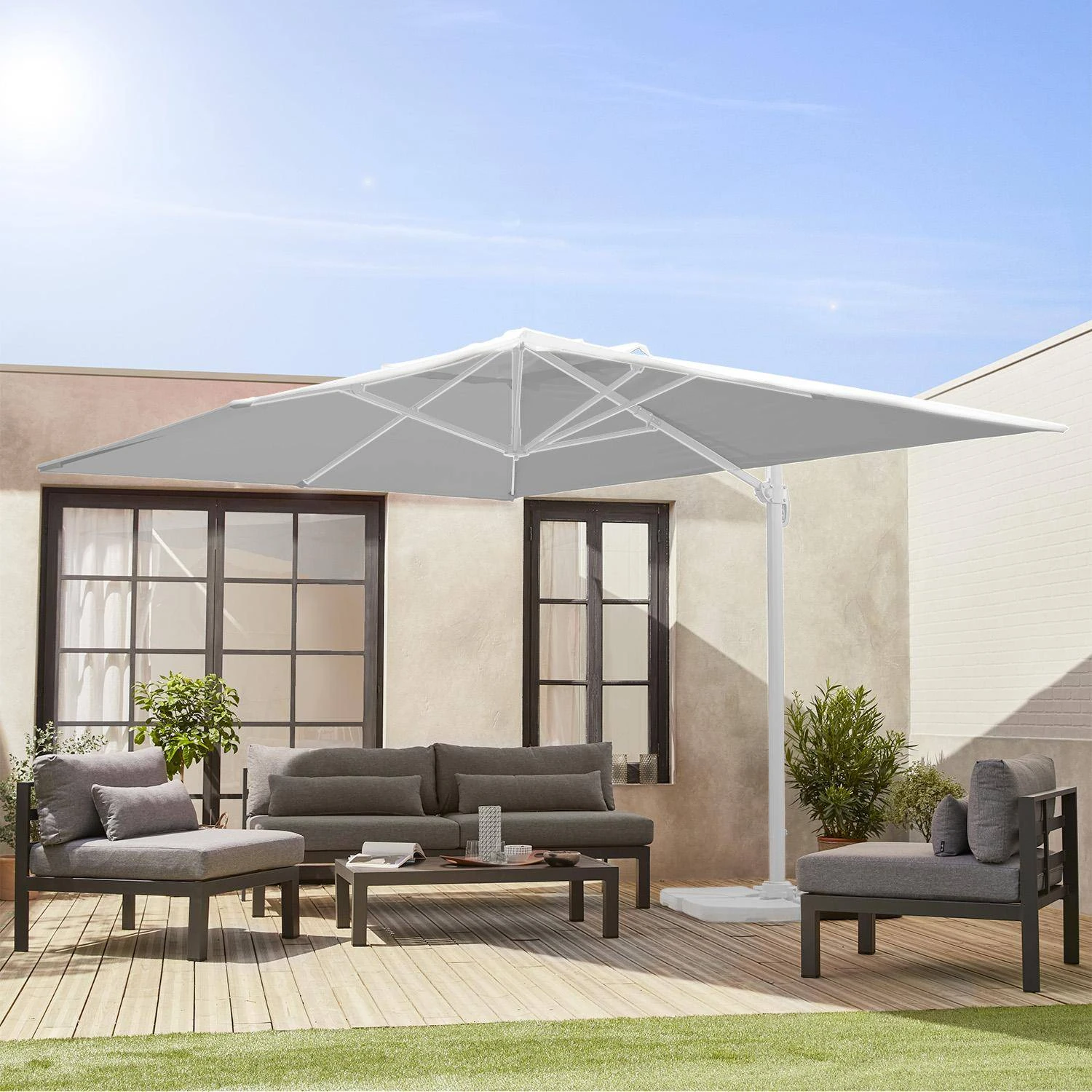 Parasol Déporté Rectangulaire 3x4 M 1 Parasol Déporté Rectangulaire 3x4 M