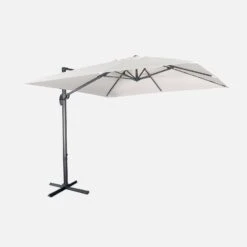 Parasol Déporté Carré 3x3m Couleur : Ecru -Maison Meubles hukd3x3ecru d29adab13632588dba3961c1a8348c21