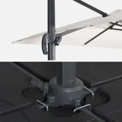 Parasol Déporté Carré 3x3m Couleur : Ecru -Maison Meubles hukd3x3ecru dc79f5fc09ed25f3708c5d2514f87ac1