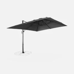 Parasol Déporté Rectangulaire 3x4m Couleur : Gris -Maison Meubles hukd3x4gy 79189206e163d9626b1f186f9c4e9fa2
